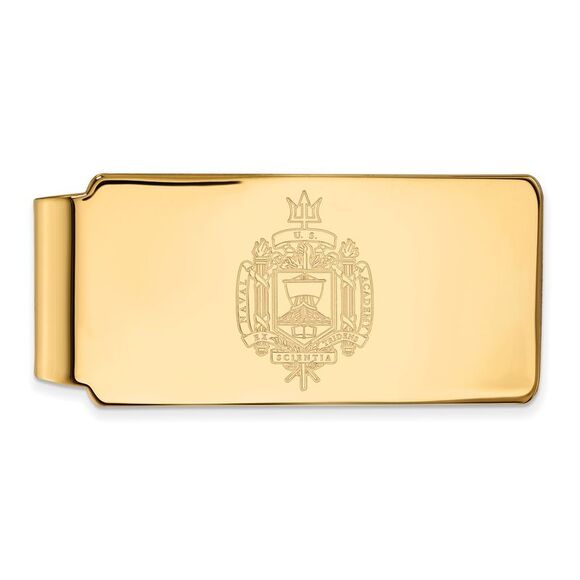 14k Gold Plated Silver U.S. Naval Academy Crest Money Clip